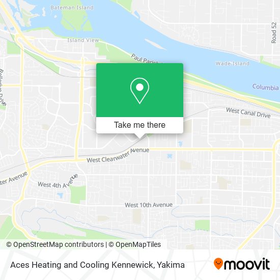 Aces Heating and Cooling Kennewick map