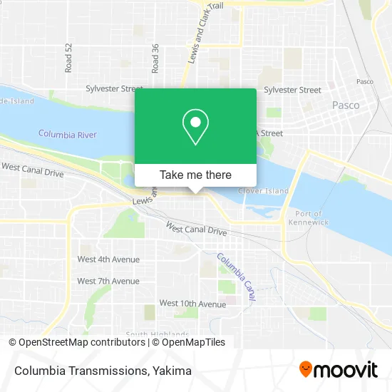 Columbia Transmissions map