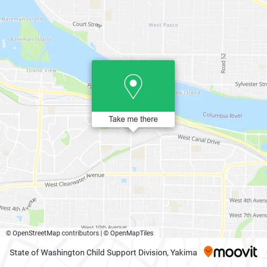State of Washington Child Support Division map