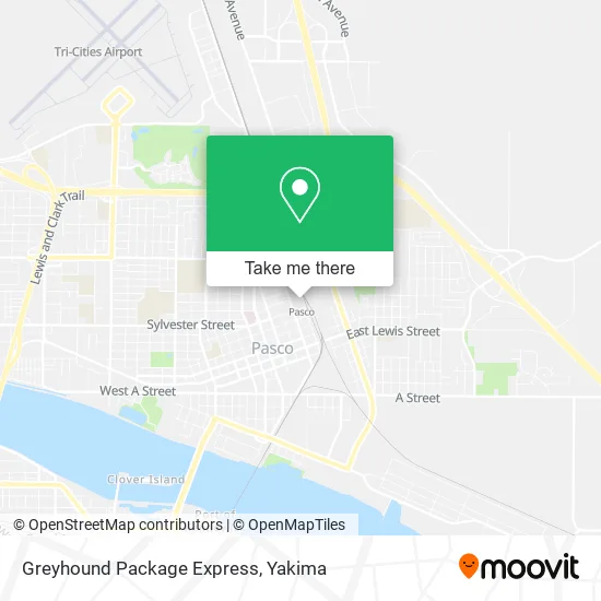 Mapa de Greyhound Package Express