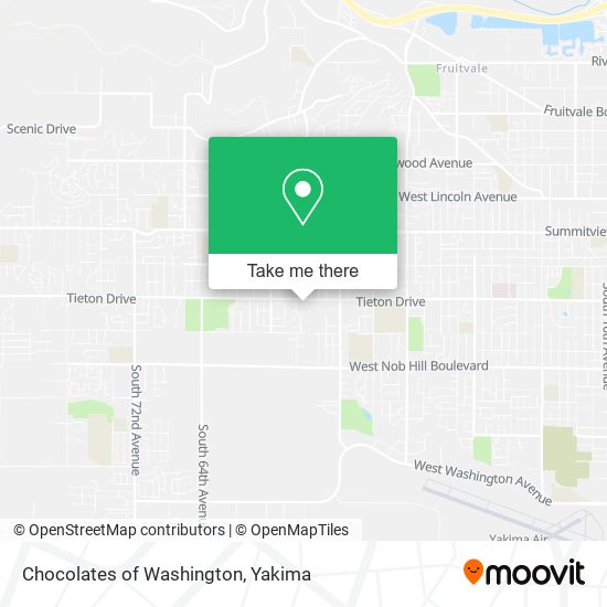 Chocolates of Washington map