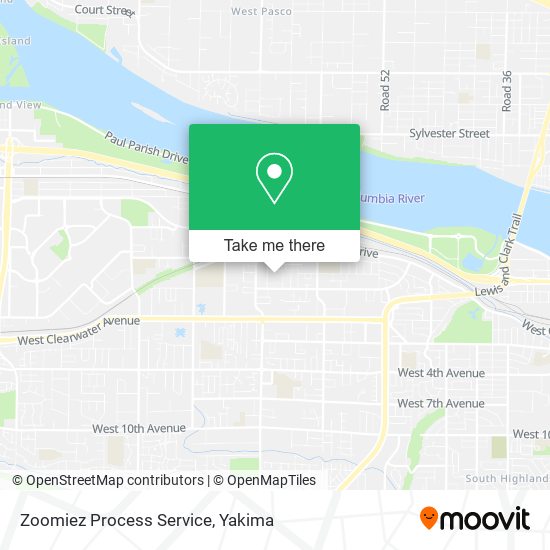 Mapa de Zoomiez Process Service