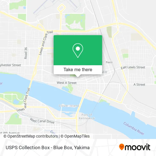 USPS Collection Box - Blue Box map