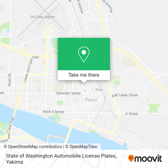 State of Washington Automobile License Plates map