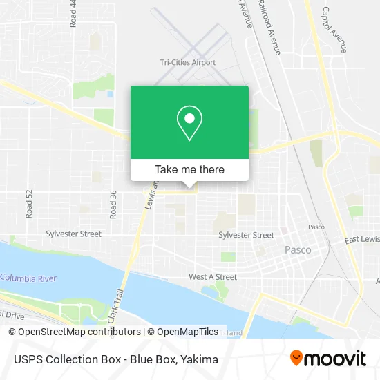 USPS Collection Box - Blue Box map