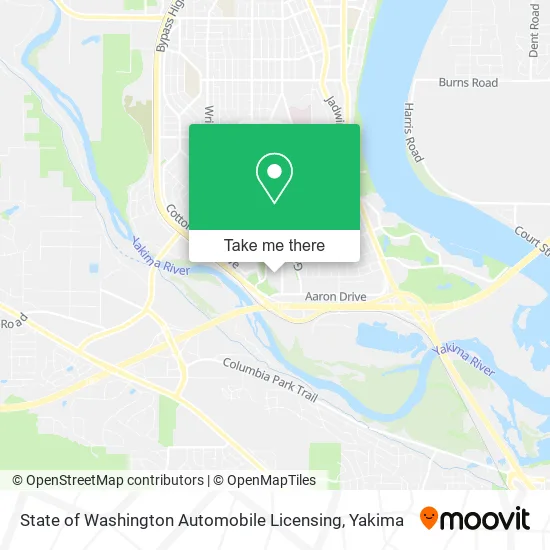 State of Washington Automobile Licensing map