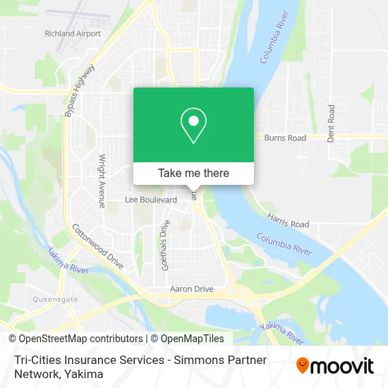 Tri-Cities Insurance Services - Simmons Partner Network map