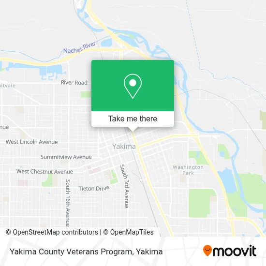 Yakima County Veterans Program map