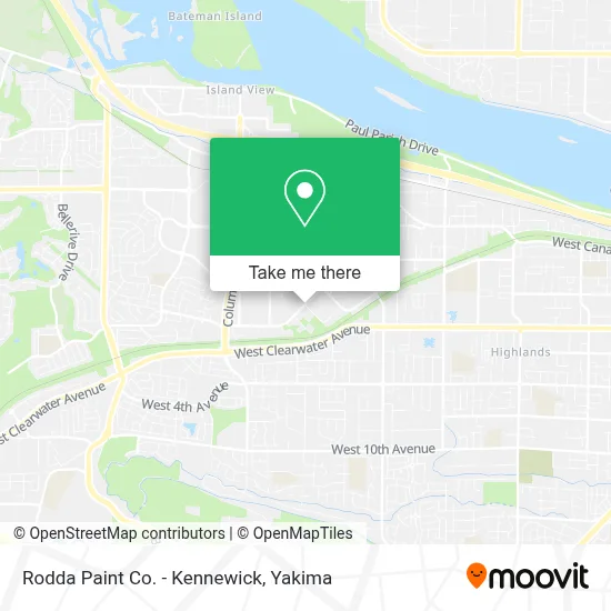 Rodda Paint Co. - Kennewick map