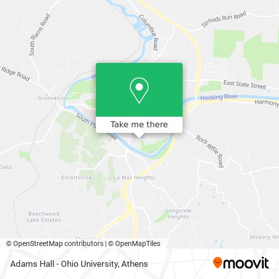 Adams Hall - Ohio University map