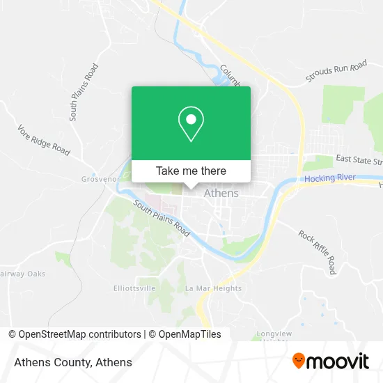 Athens County map