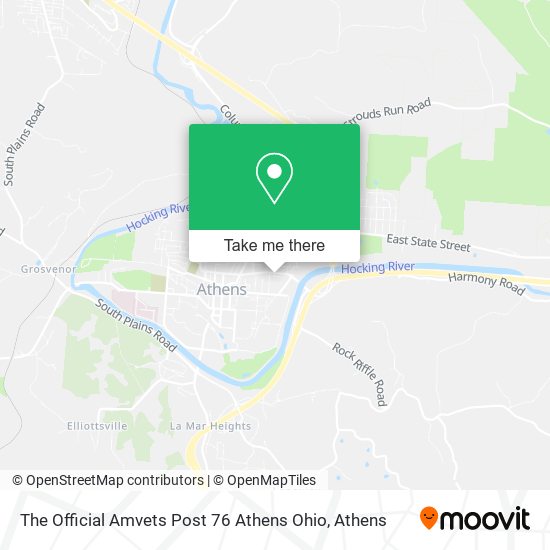 The Official Amvets Post 76 Athens Ohio map