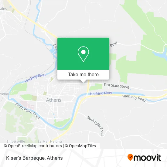 Kiser's Barbeque map