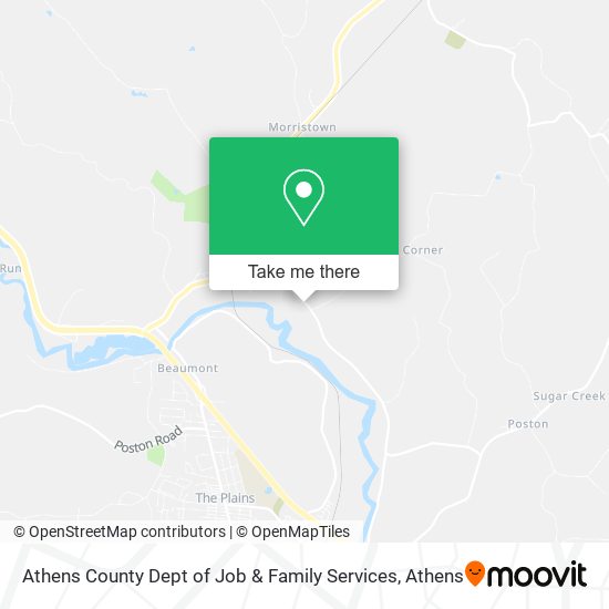 Athens County Dept of Job & Family Services map