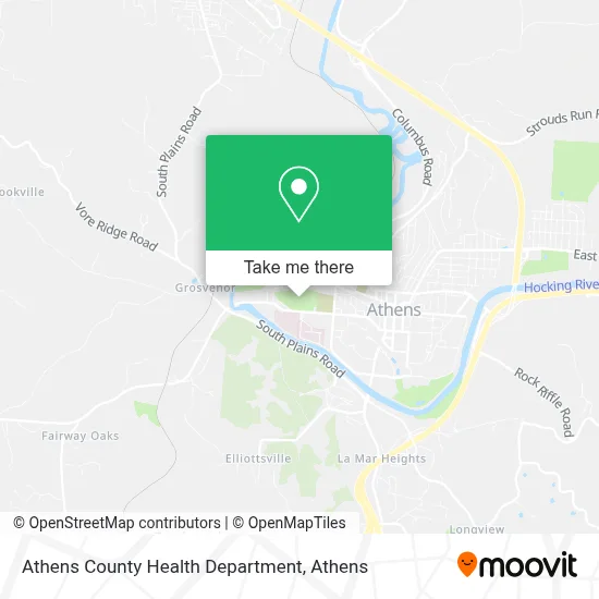 Athens County Health Department map