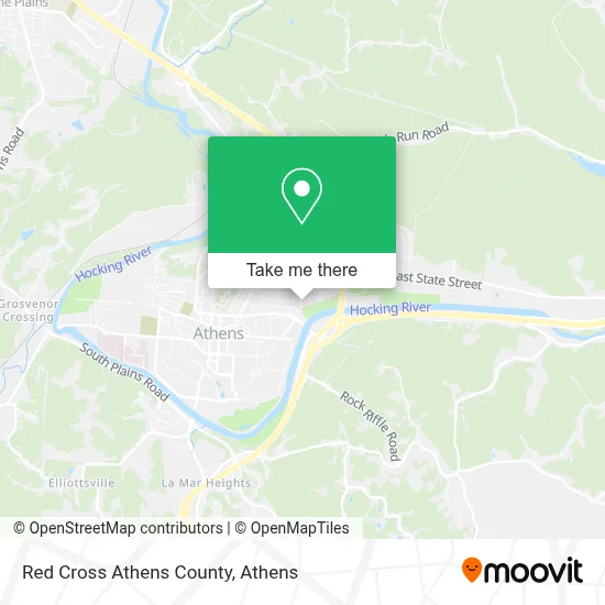 Red Cross Athens County map