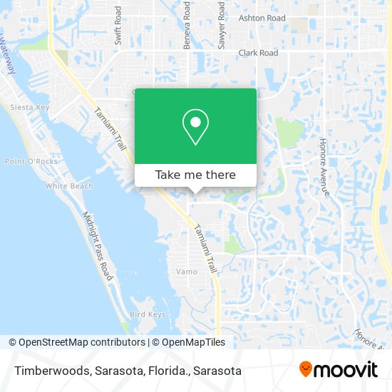 Timberwoods, Sarasota, Florida. map