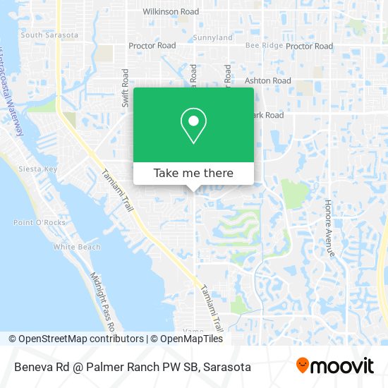 Beneva Rd @ Palmer Ranch PW SB map