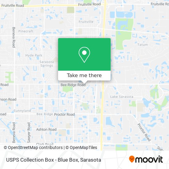 Mapa de USPS Collection Box - Blue Box