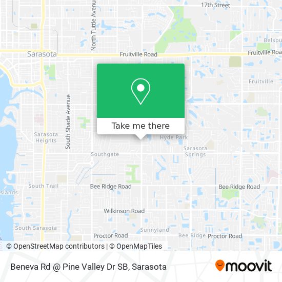 Beneva Rd @ Pine Valley Dr SB map