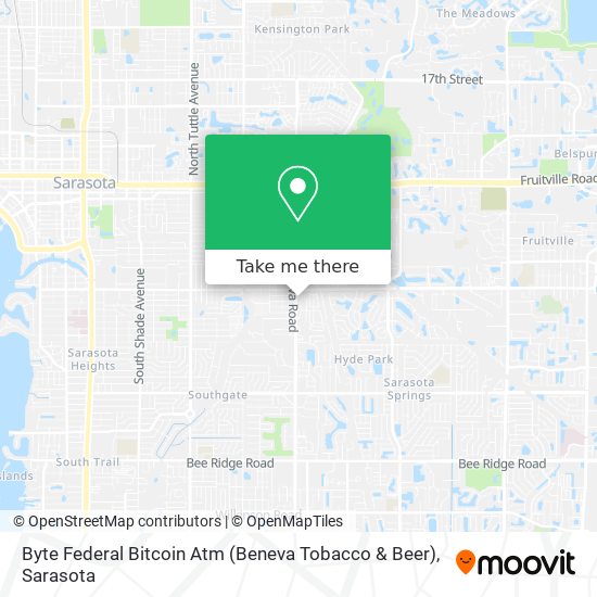 Byte Federal Bitcoin Atm (Beneva Tobacco & Beer) map