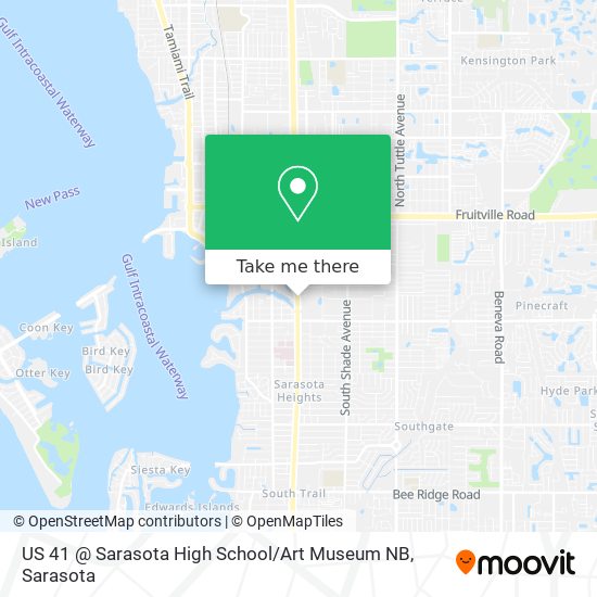 US 41 @ Sarasota High School / Art Museum NB map