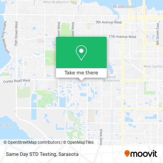Same Day STD Testing map