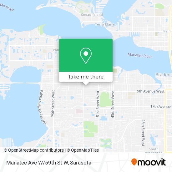Manatee Ave W/59th St W map