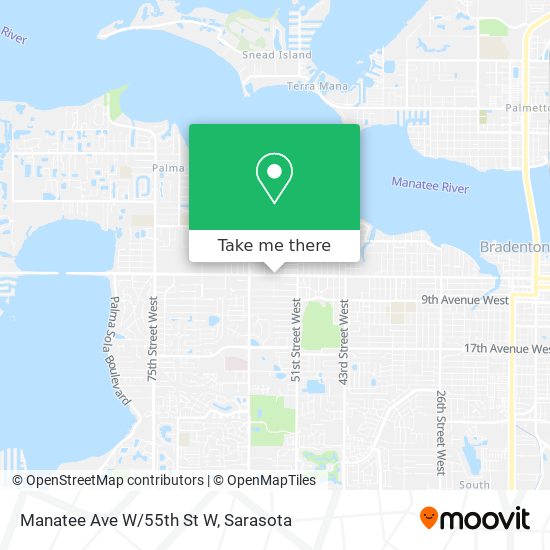 Manatee Ave W/55th St W map