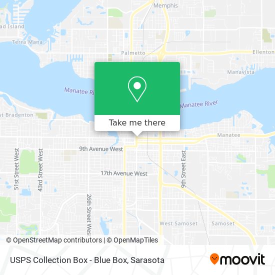 USPS Collection Box - Blue Box map
