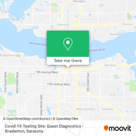 Mapa de Covid-19 Testing Site: Quest Diagnostics - Bradenton
