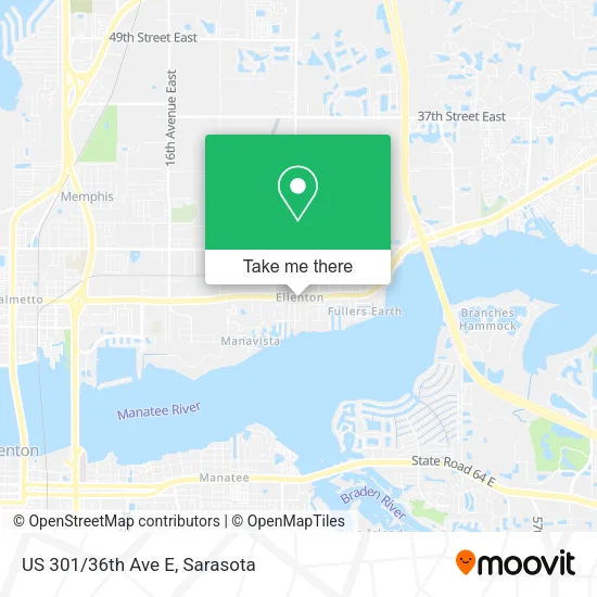 US 301/36th Ave E map