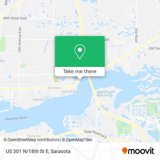 US 301 N/18th St E map