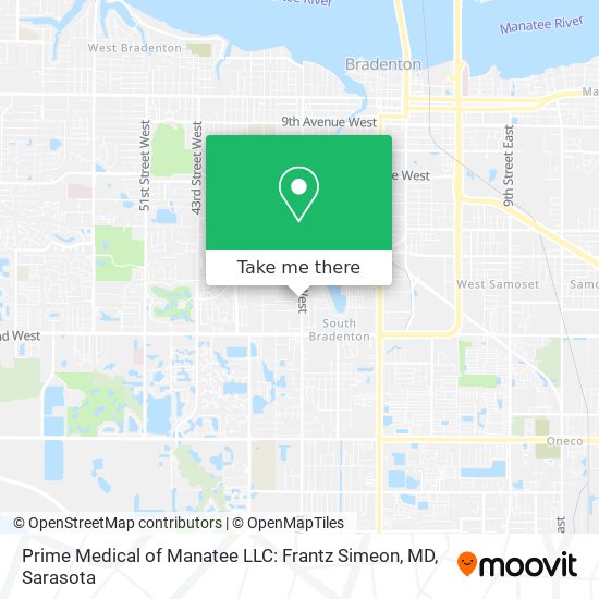 Mapa de Prime Medical of Manatee LLC: Frantz Simeon, MD