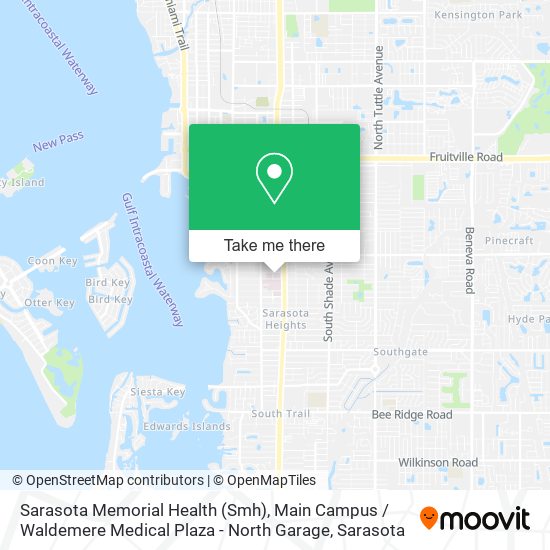 Sarasota Memorial Health (Smh), Main Campus / Waldemere Medical Plaza - North Garage map