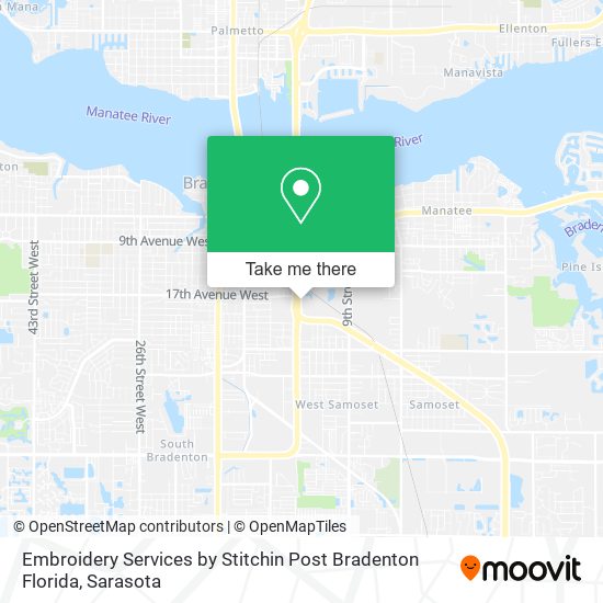 Embroidery Services by Stitchin Post Bradenton Florida map