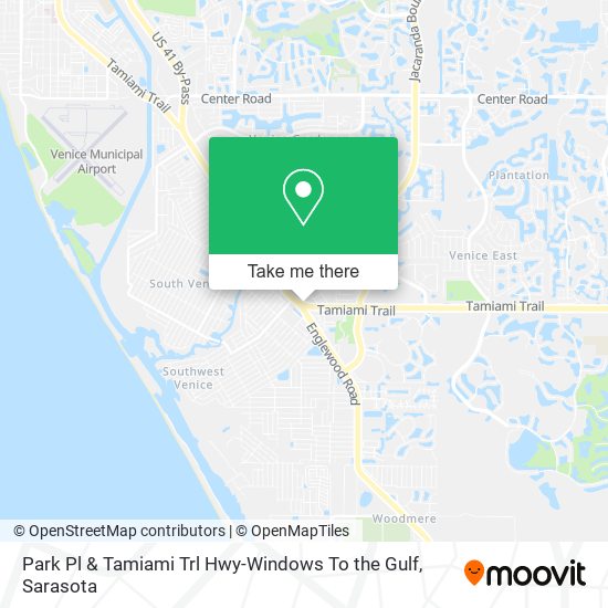 Park Pl & Tamiami Trl Hwy-Windows To the Gulf map