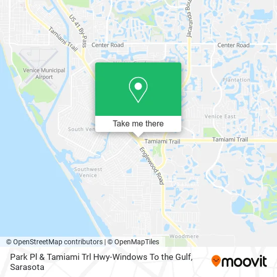 Park Pl & Tamiami Trl Hwy-Windows To the Gulf map