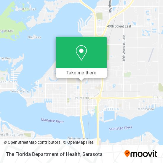 The Florida Department of Health map