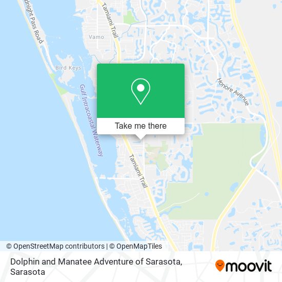 Dolphin and Manatee Adventure of Sarasota map
