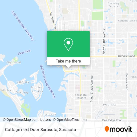 Cottage next Door Sarasota map