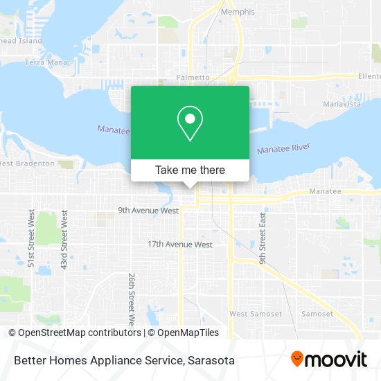 Better Homes Appliance Service map