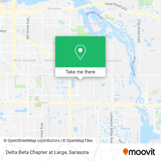 Mapa de Delta Beta Chapter at Large