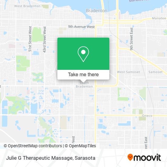 Julie G Therapeutic Massage map