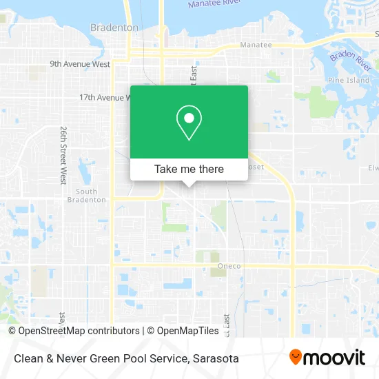 Clean & Never Green Pool Service map