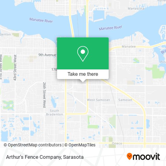 Arthur's Fence Company map