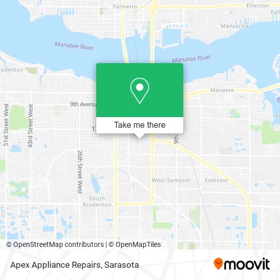 Apex Appliance Repairs map