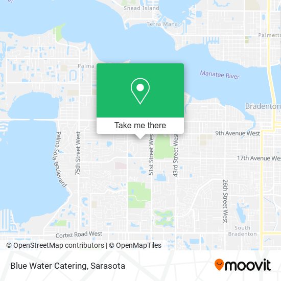 Blue Water Catering map