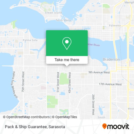 Mapa de Pack & Ship Guarantee