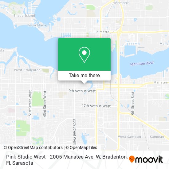 Pink Studio West - 2005 Manatee Ave. W, Bradenton, Fl map